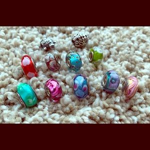 Pandora and Chamilia Murano Glass Beads